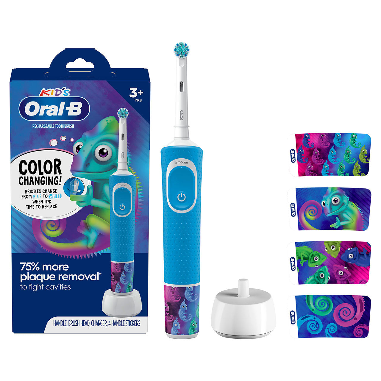Kids Electric Toothbrush Featuring Chameleon, for Kids 3+