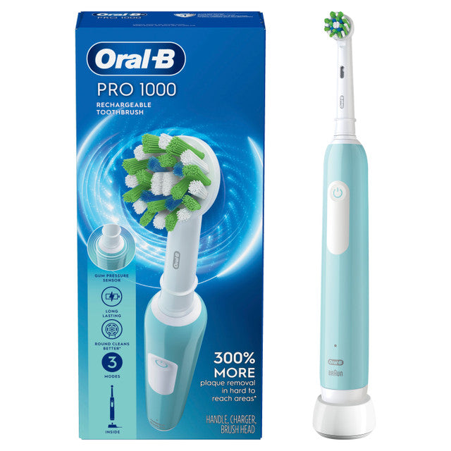 Pro 1000 Rechargeable Electric Toothbrush, Turquoise