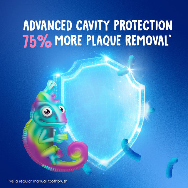 Kids Electric Toothbrush Featuring Chameleon, for Kids 3+