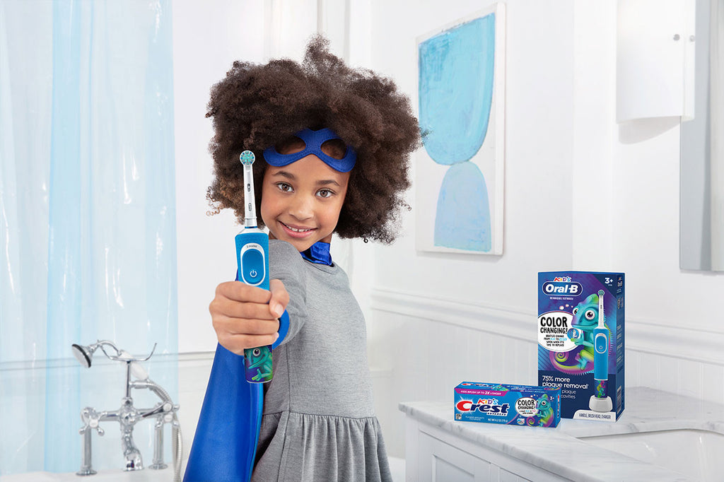 Kids Electric Toothbrush Featuring Chameleon, for Kids 3+
